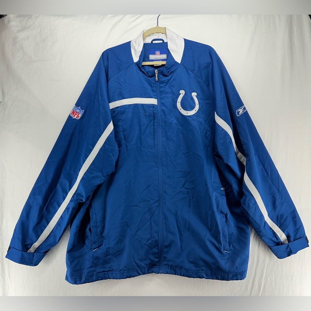 Vintage Indianapolis Colts Reebok On Field Windbreaker Jacket Size 2XL NFL Retro